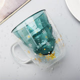 Christmas Tree Insulated Glass Coffee Mug